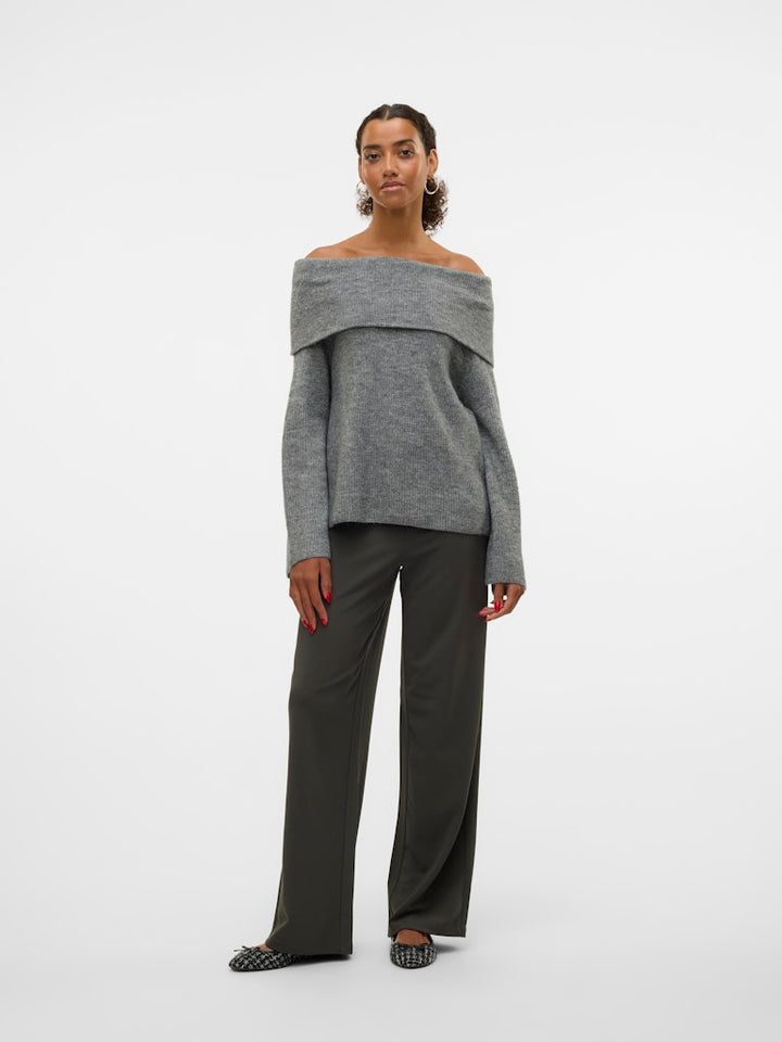 Vmberlin Zamira Mw Wide Pant Noos - Donkergroen