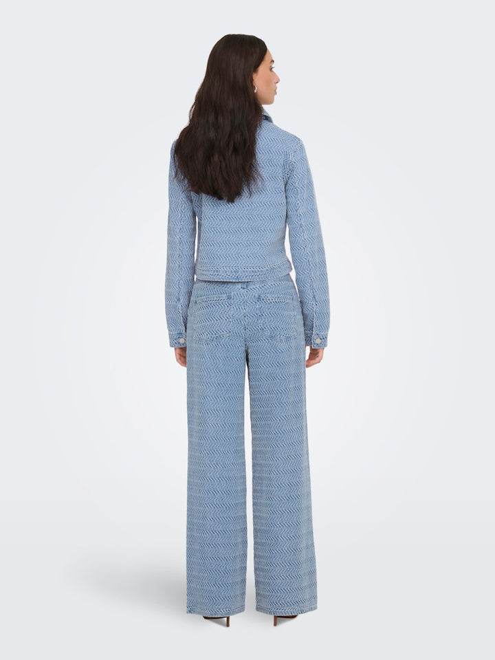 Jdynico Structure Hw Wide Jeans Dnm - Blue Denim