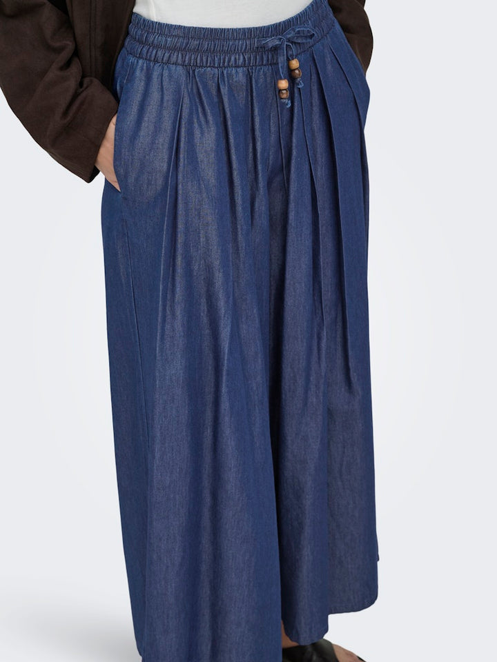 Onlbea Bead Hw Wide Palazzo Dnm Qyt - Blue Denim