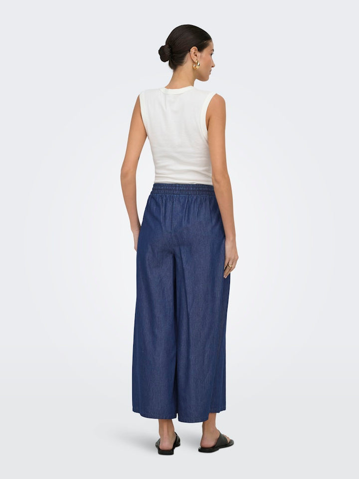 Onlbea Bead Hw Wide Palazzo Dnm Qyt - Blue Denim