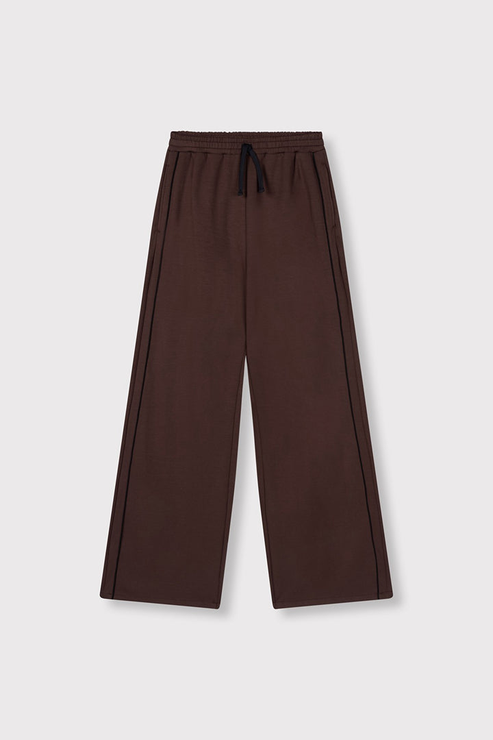 Knitted Piping Pants - Bruin