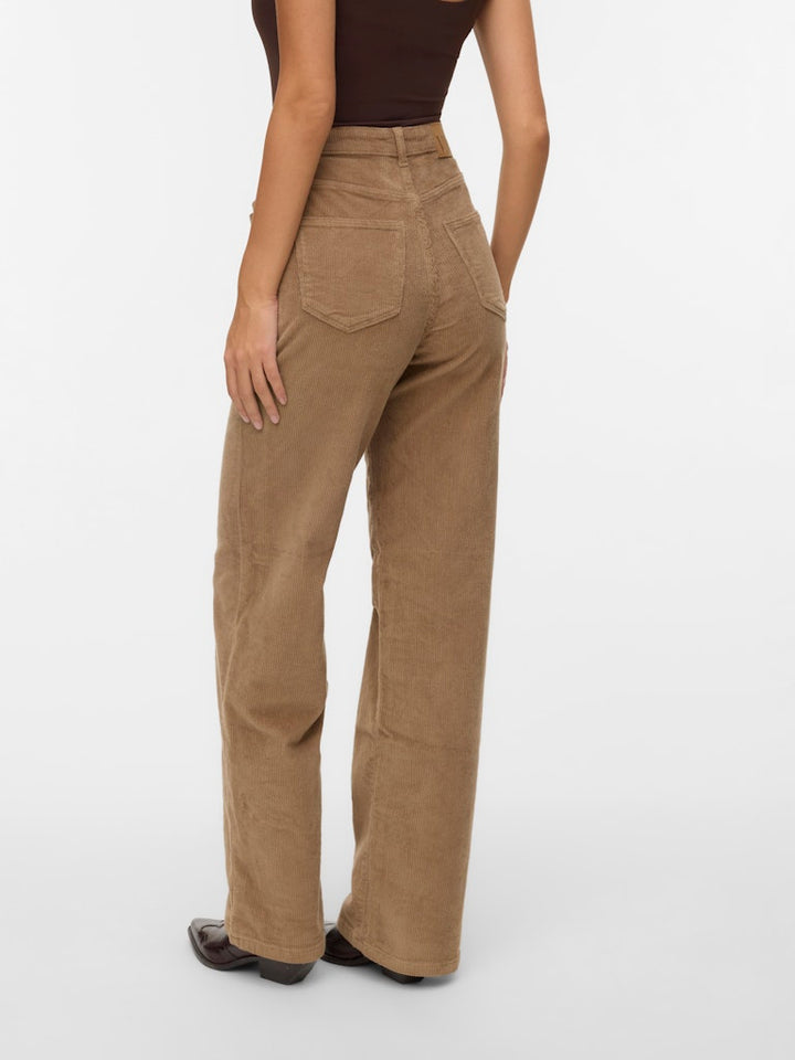 Vmtessa Hr Wide Corduroy Pants Noos - Licht Bruin
