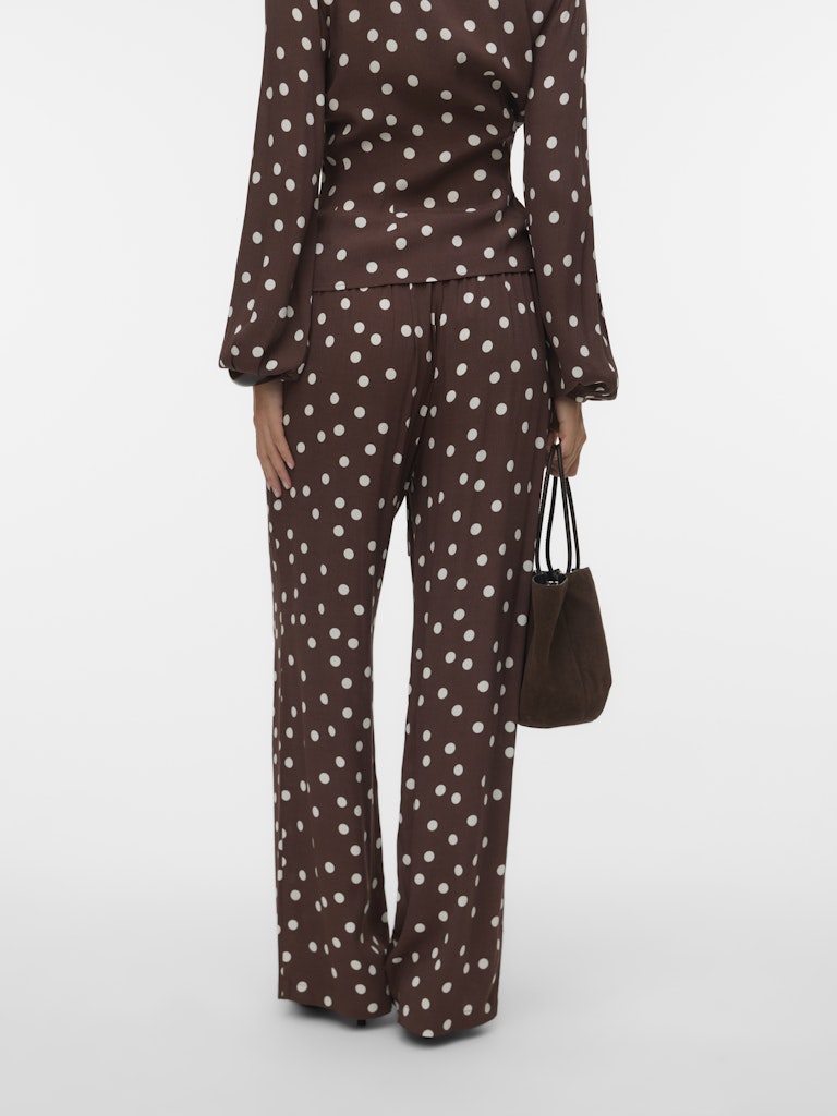 Vmelisa Nw Wide Tie Pant Wvn - Bruin Dessin