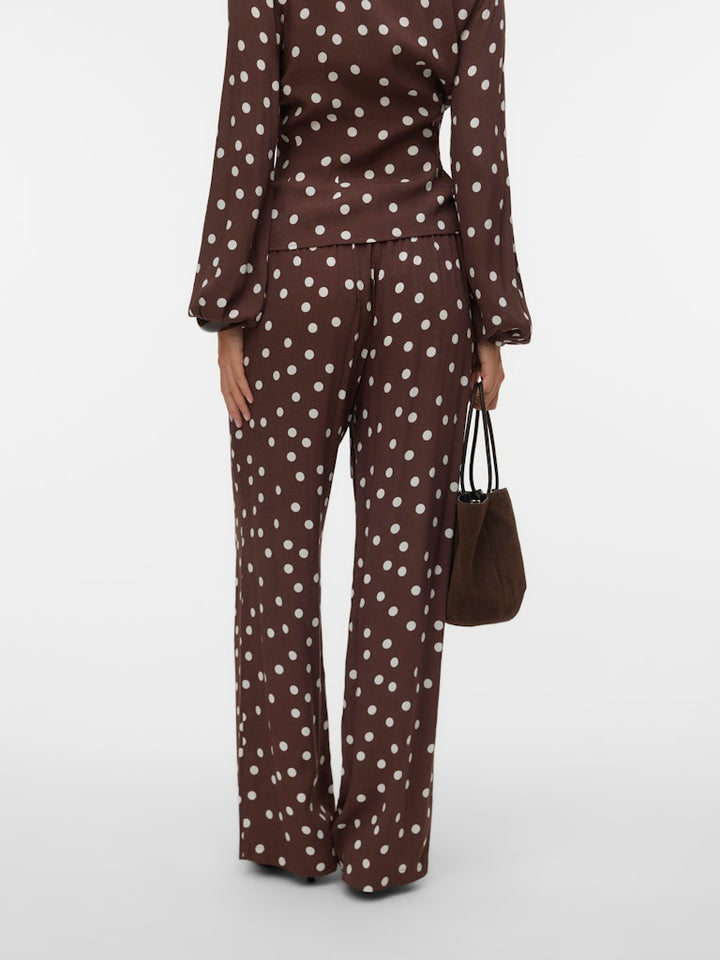 Vmelisa Nw Wide Tie Pant Wvn - Bruin Dessin