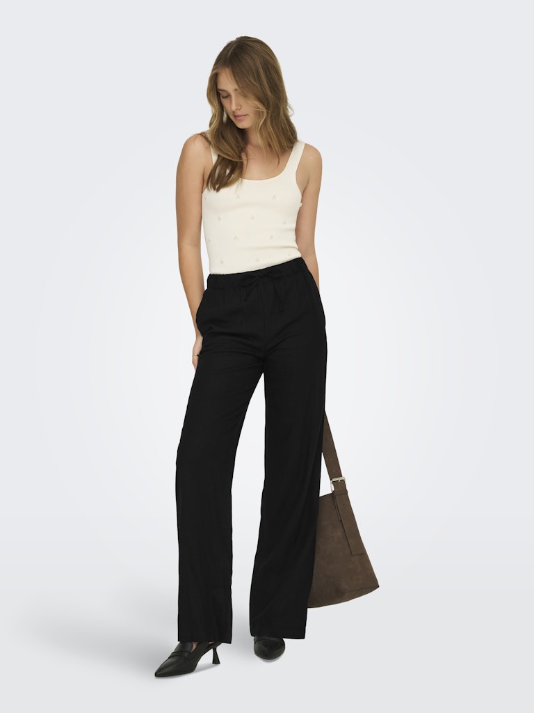 Onlgoa Mw Linen Bl Pull-up Pant Cc Pnt - Zwart