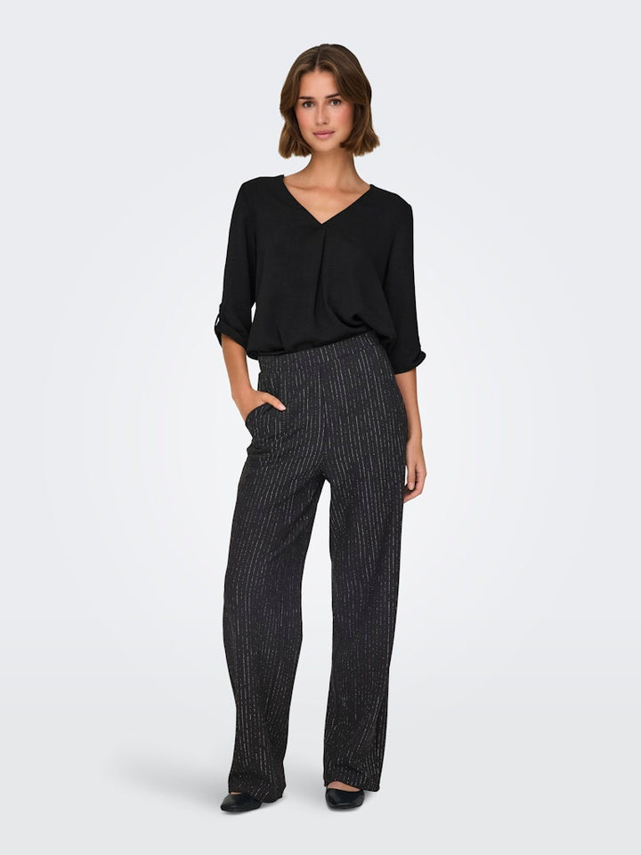 Jdymary Geggo One Lurex  Pant Jrs - Zwart Dessin