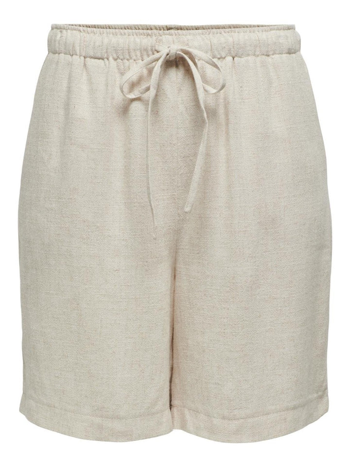 Onlsiesta Mw Pull-up Linen Bl Short - Beige