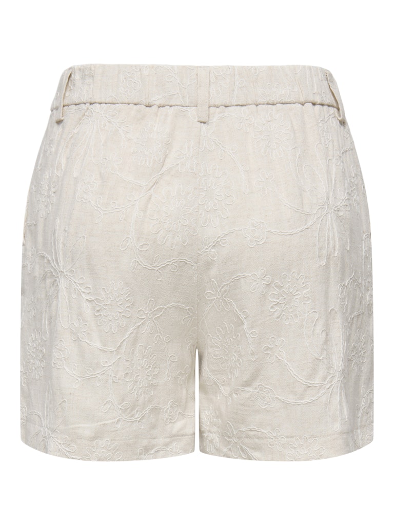 Onlsiesta Hw Linen Bl Emb Shorts Pnt - Beige