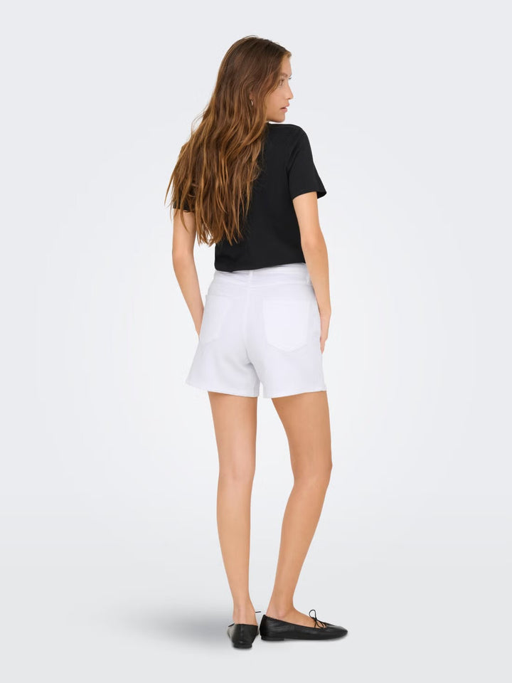 Onlgianna Mw Belted Shorts Azg Dnm Noos - Wit Dessin