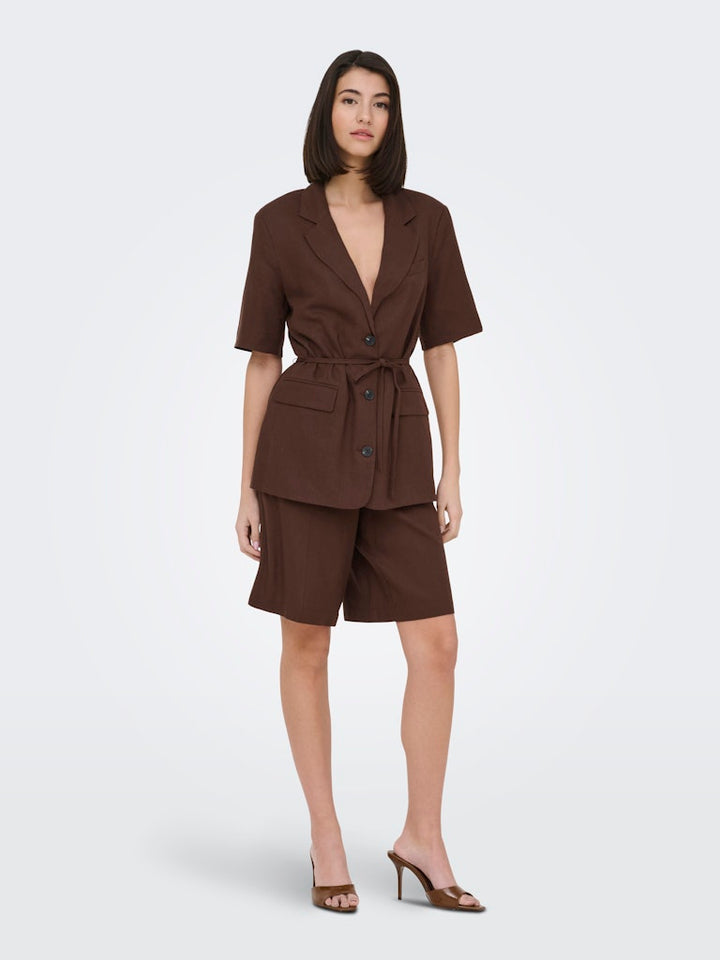Jdynaomi Linen Mw Bermuda Shorts Tlr - Steenrood