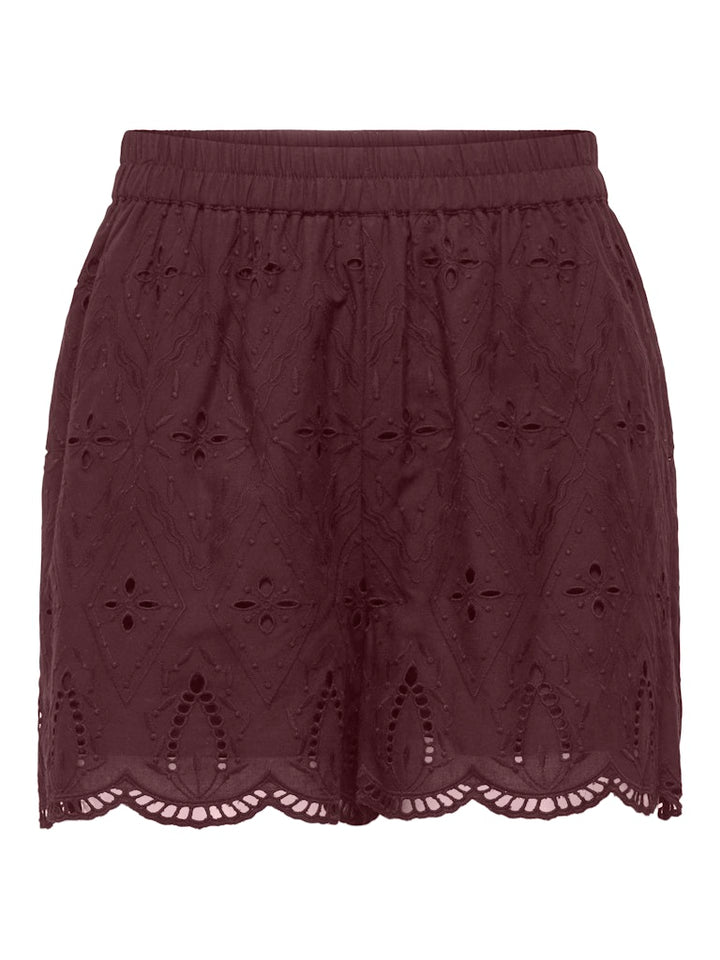 Onlfrani Emb Pull Up Shorts Wvn - Bordeaux