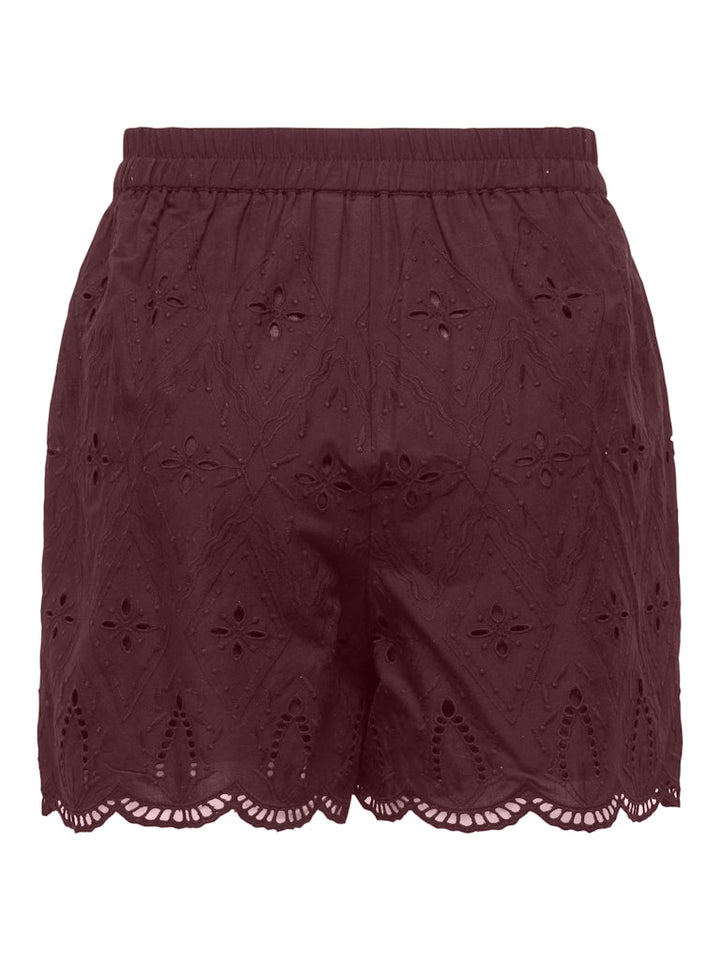 Onlfrani Emb Pull Up Shorts Wvn - Bordeaux