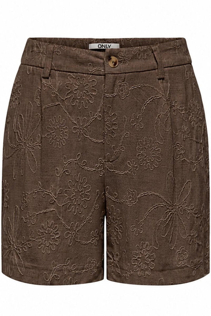 Onlsiesta Hw Linen Bl Emb Shorts Pnt - Bruin