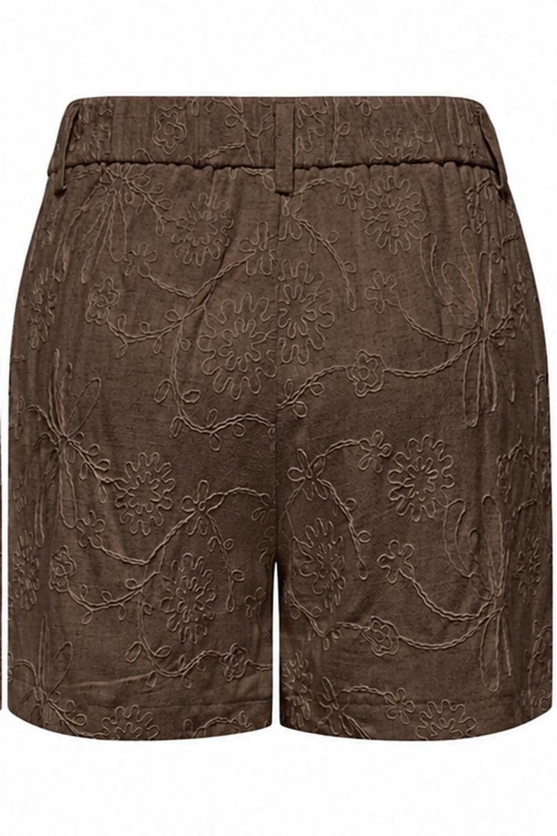 Onlsiesta Hw Linen Bl Emb Shorts Pnt - Bruin