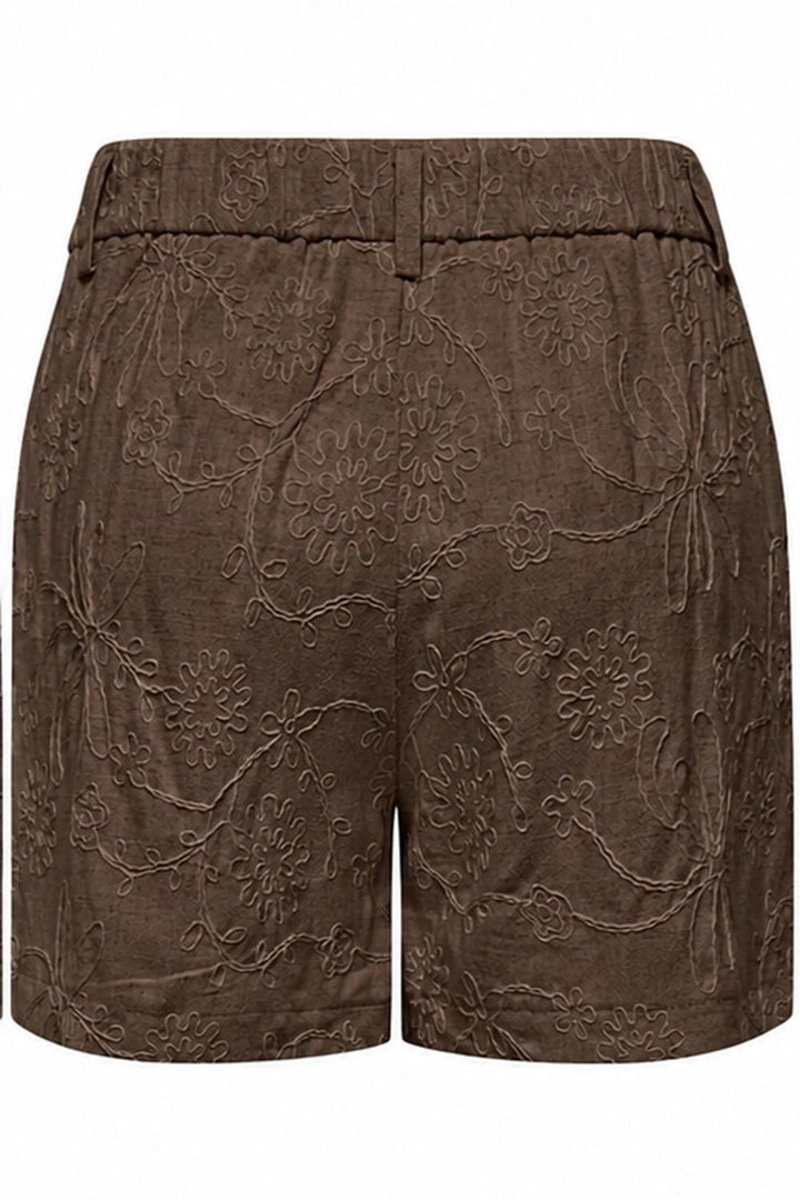 Onlsiesta Hw Linen Bl Emb Shorts Pnt - Bruin