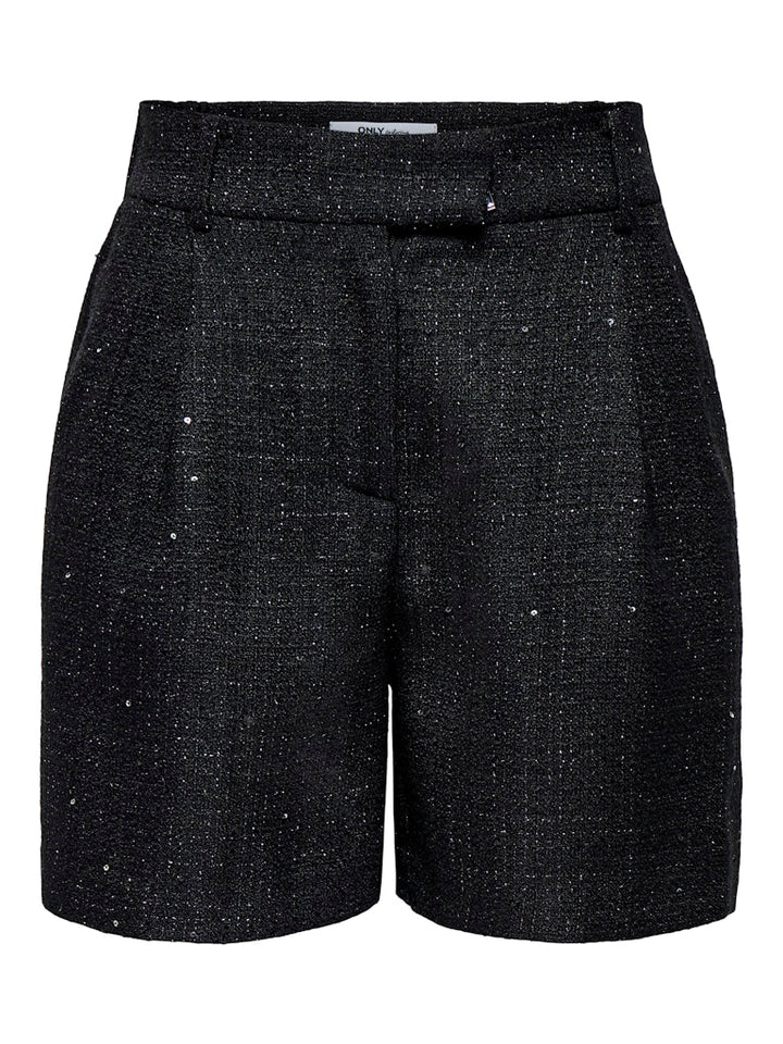 Onlinda Life Hw Sequin Boucle Shorts Tlr - Zwart