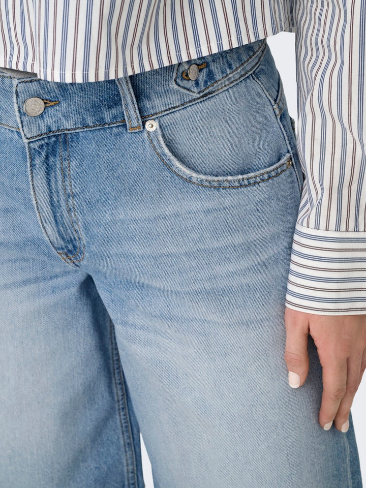 Onlloran Bermuda Shorts Wide Dnm Pim - Blue Denim
