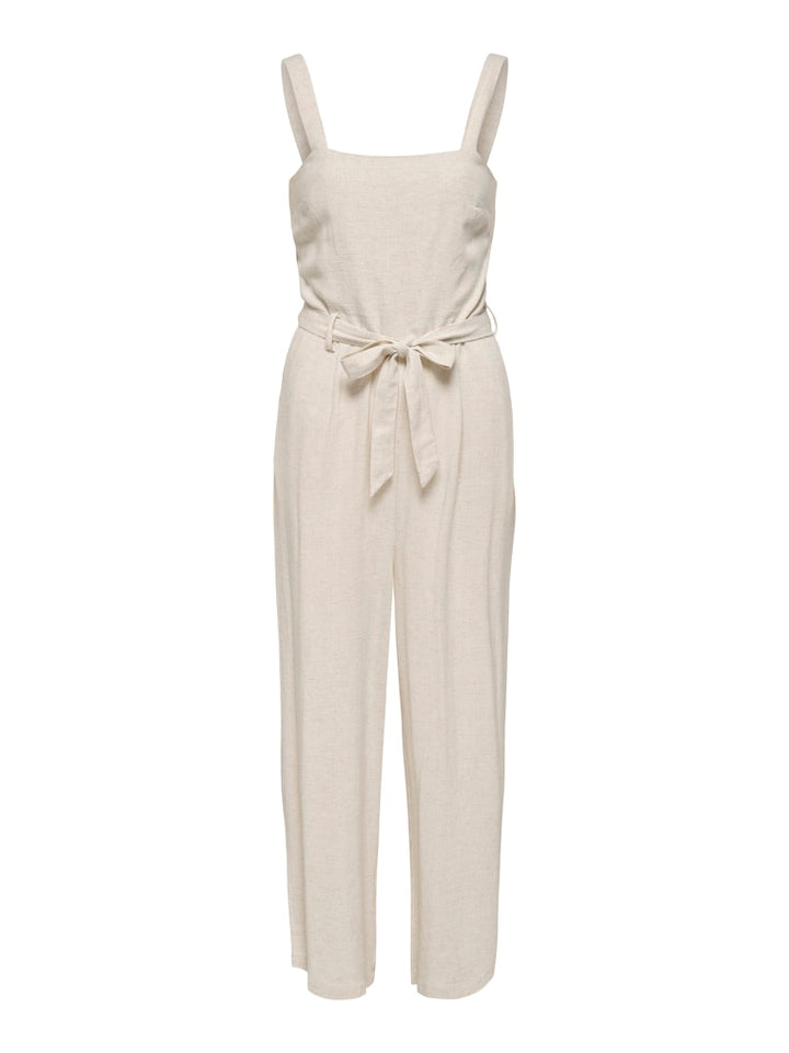 Onlsiesta Linen Bl Belt Jumpsuit Pnt - Beige