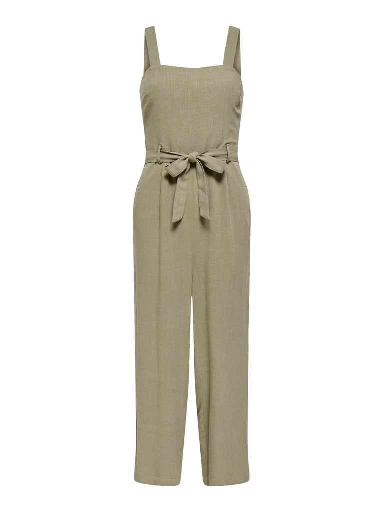Onlsiesta Linen Bl Belt Jumpsuit Pnt - Army