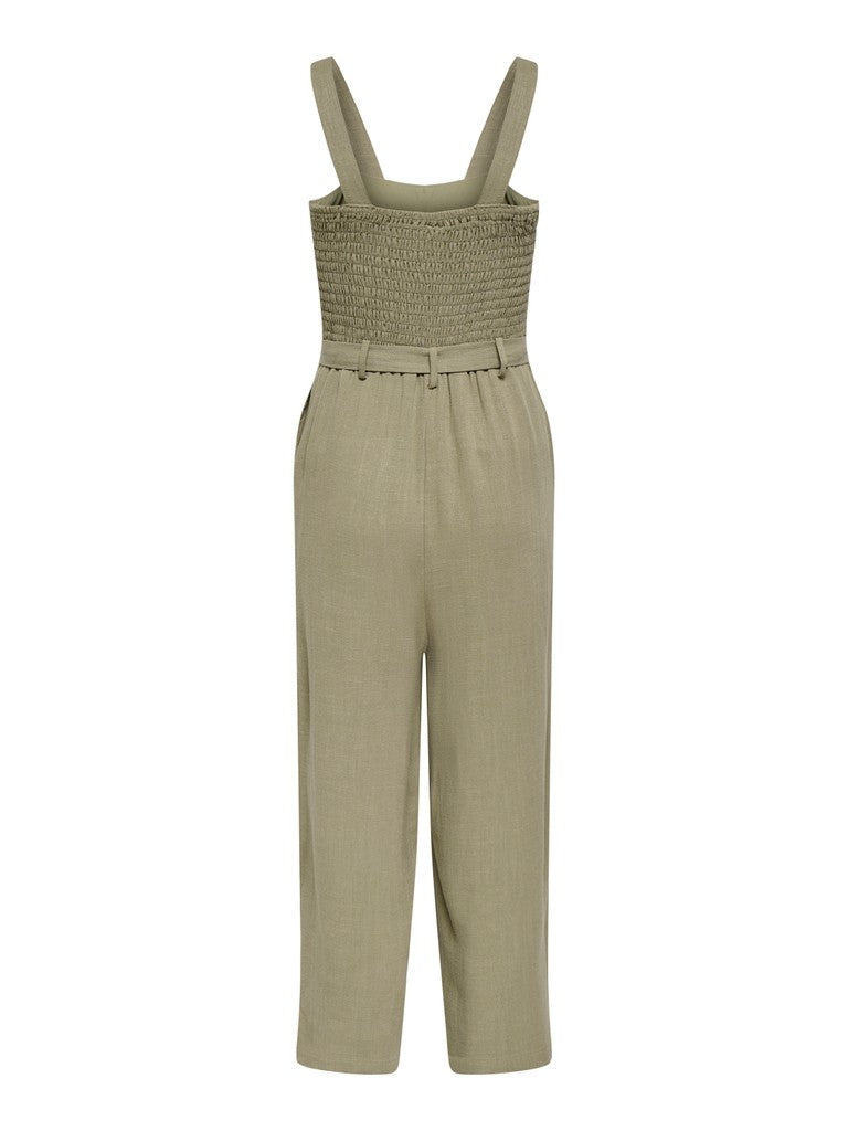 Onlsiesta Linen Bl Belt Jumpsuit Pnt - Army