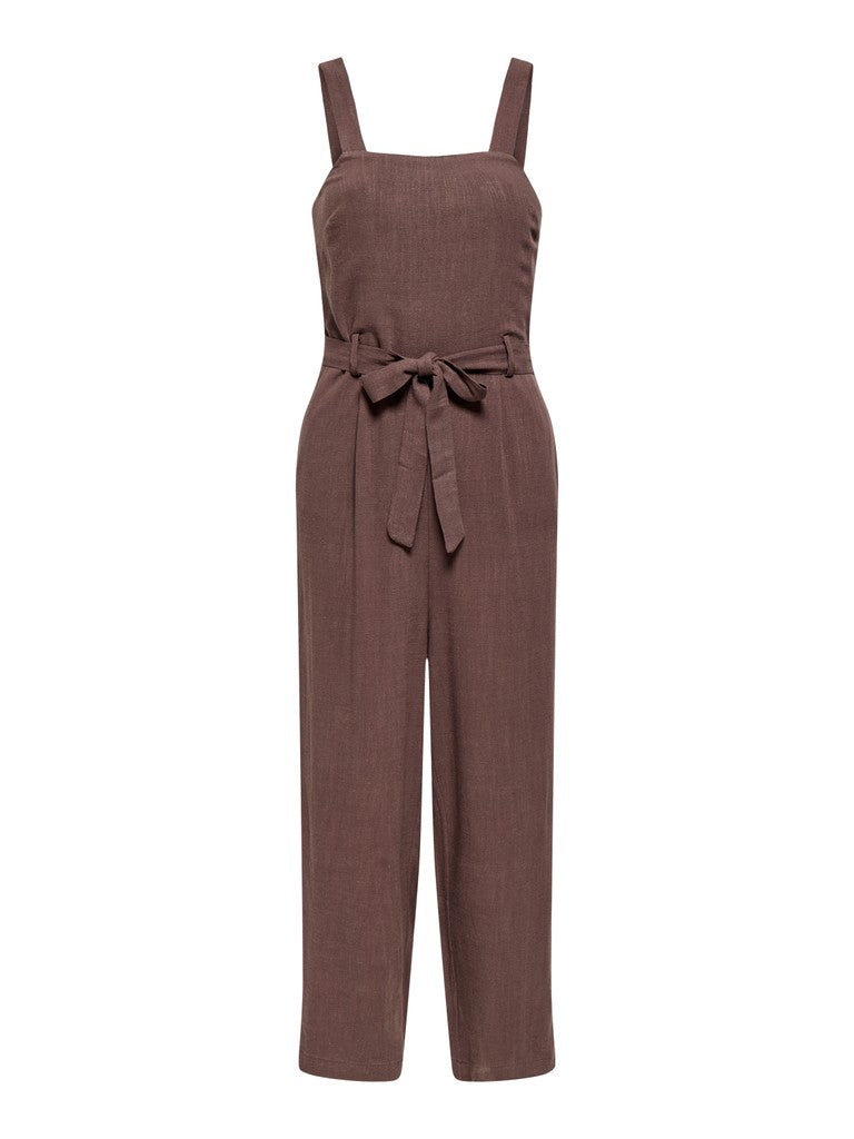 Onlsiesta Linen Bl Belt Jumpsuit Pnt - Bruin