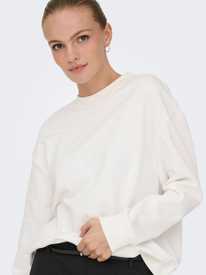 Jdynanna Life L/s Text Sweat Jrs Dia - Off-white