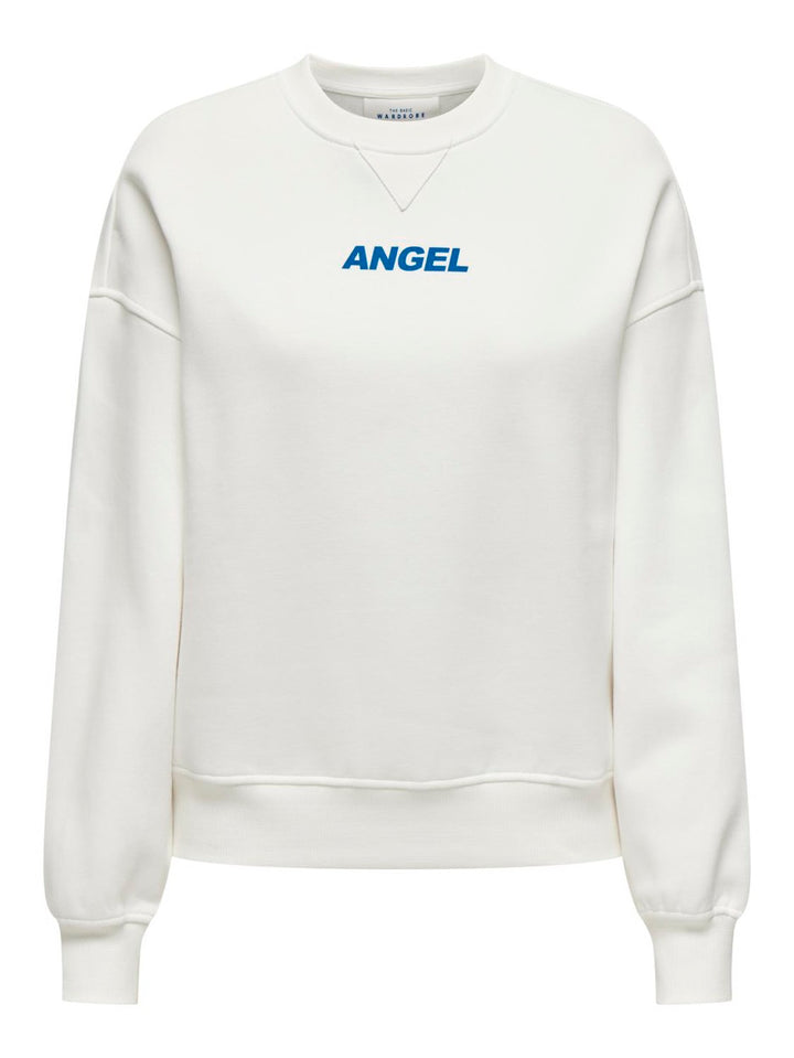 Onlsofia L/s Word O-neck Swt - Off-white