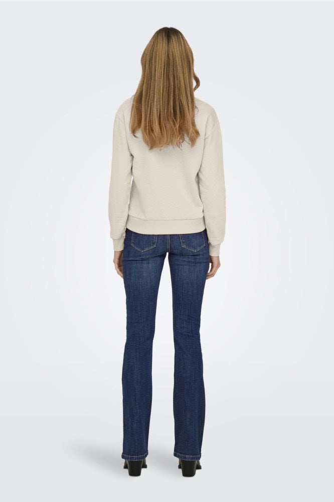 Jdyparis L/s Emb Sweat Jrs - Ecru