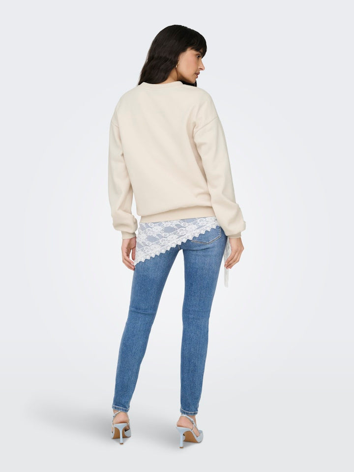 Onlfie L/s Print Box Swt - Beige