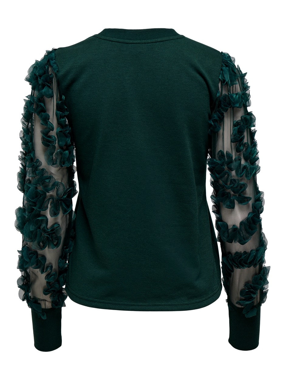 Jdyfairview L/s Sweat Jrs Noos - Donkergroen