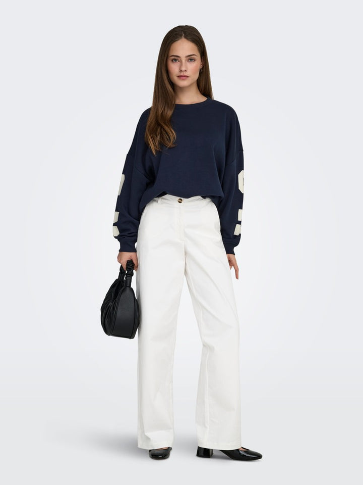Onlsweat L/s Back/sleeve Print Swt Noos - Navy