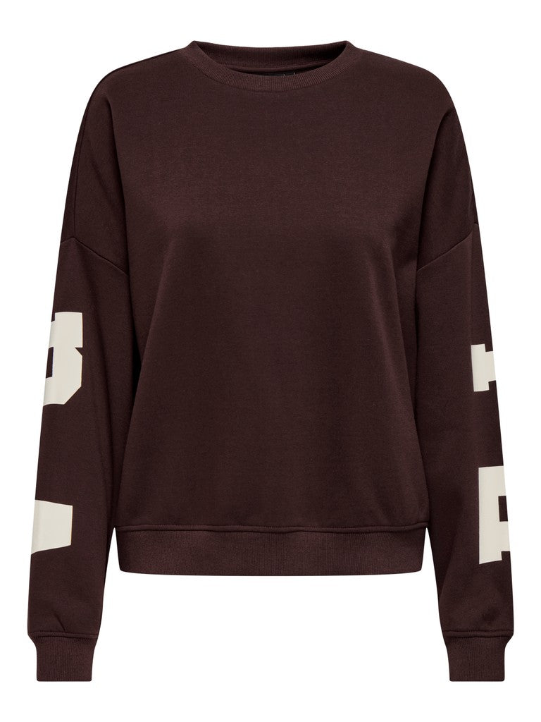 Onlsweat L/s Back/sleeve Print Swt Noos - Bordeaux