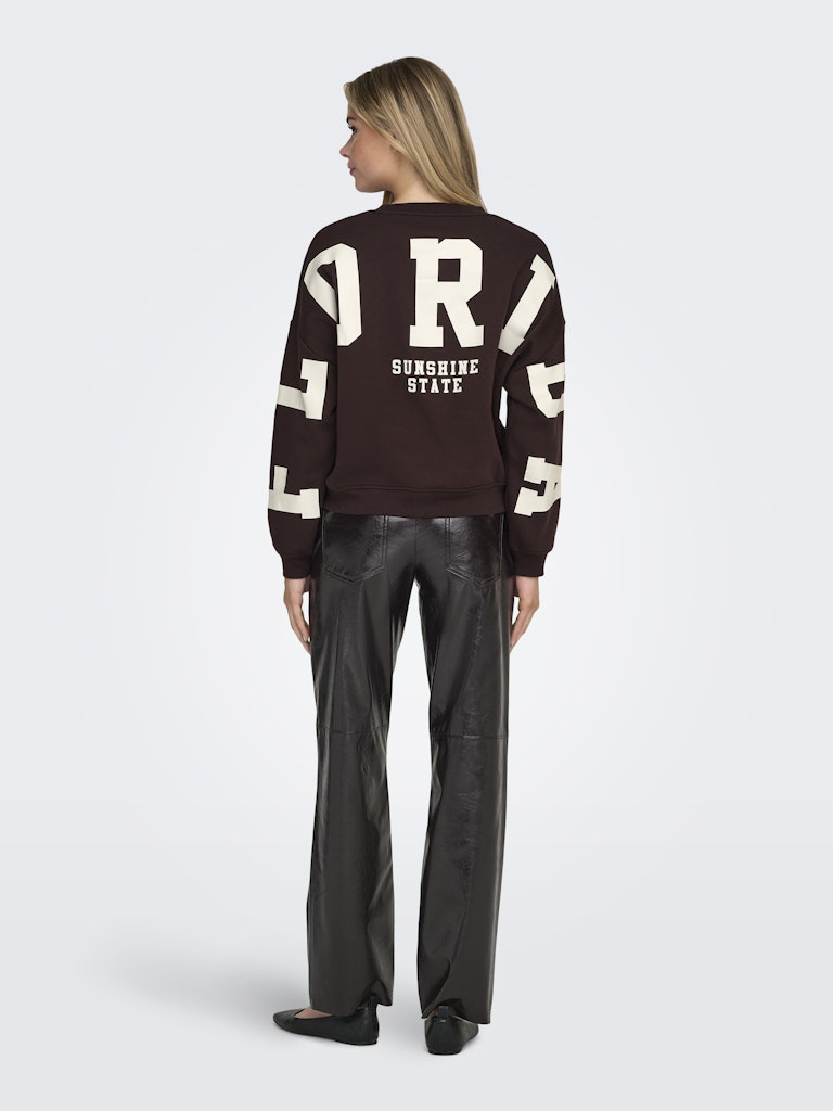 Onlsweat L/s Back/sleeve Print Swt Noos - Bordeaux