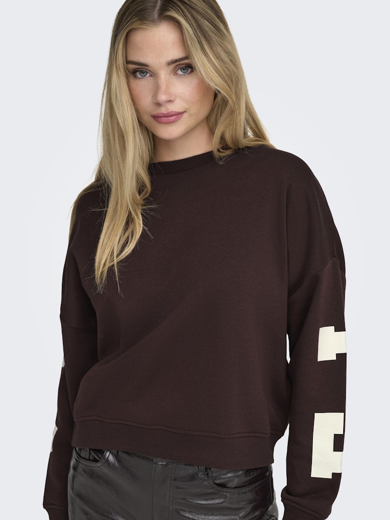Onlsweat L/s Back/sleeve Print Swt Noos - Bordeaux
