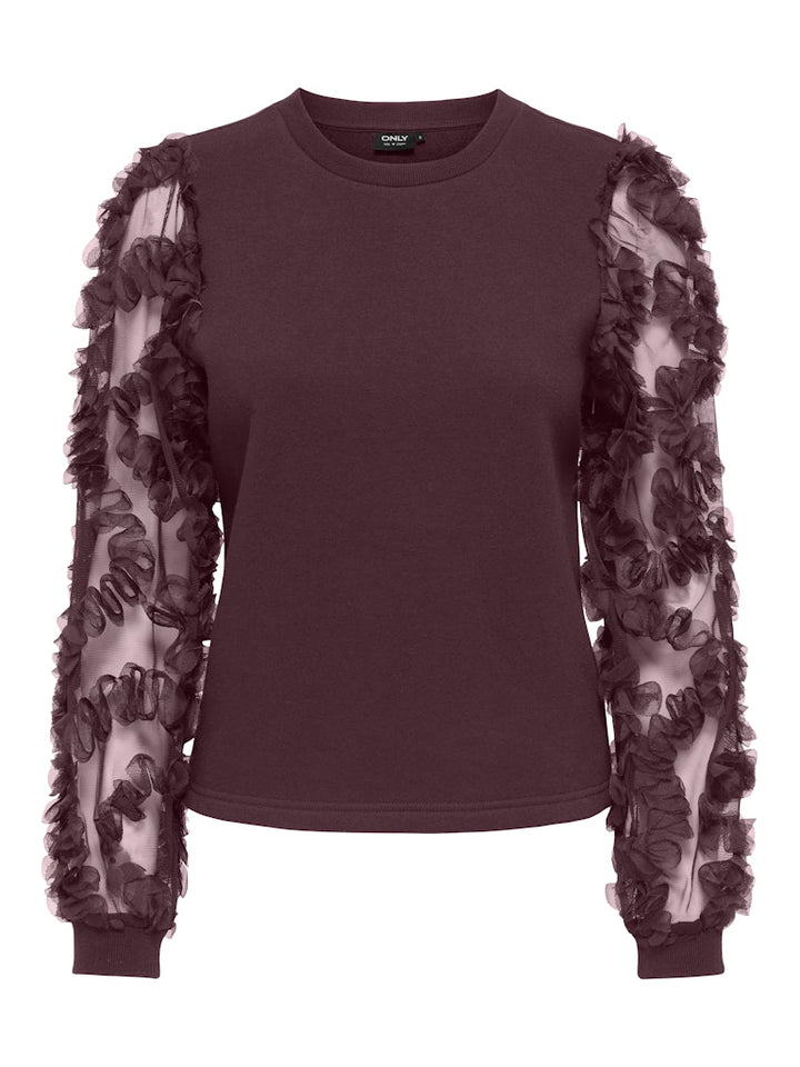 Onllavin L/s O-neck Mix Cs Swt - Bordeaux