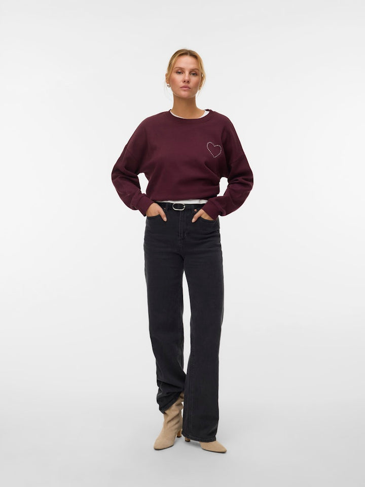 Vmlotte Trina Ls Sweat Box Ga Bf - Bordeaux