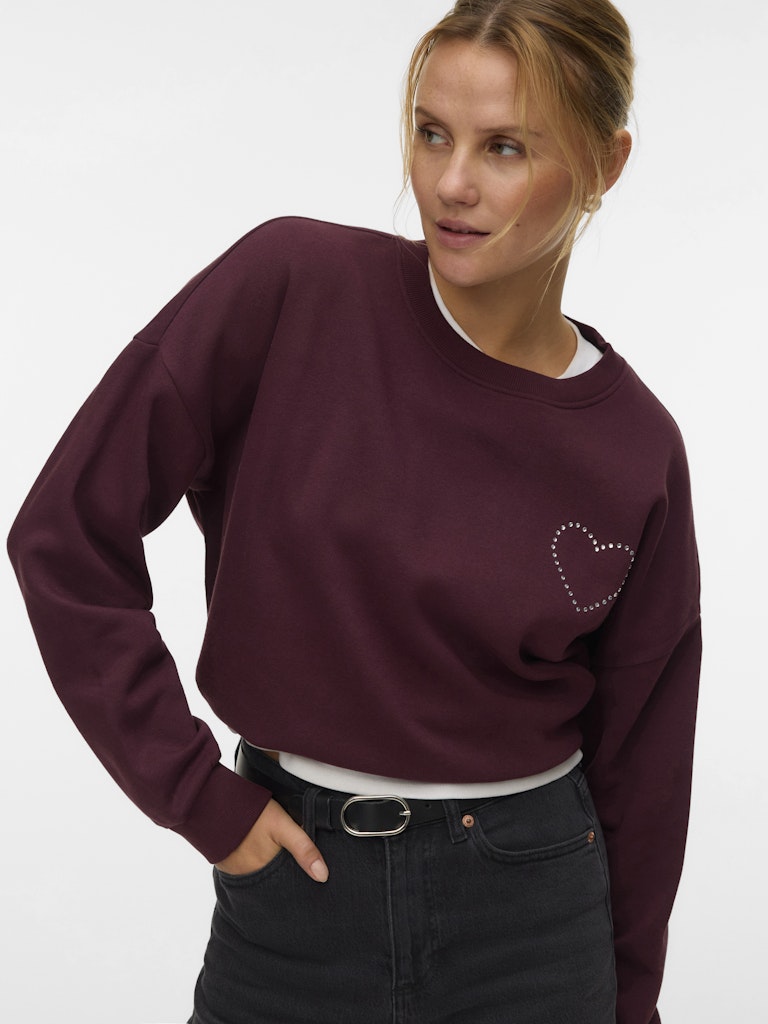 Vmlotte Trina Ls Sweat Box Ga Bf - Bordeaux