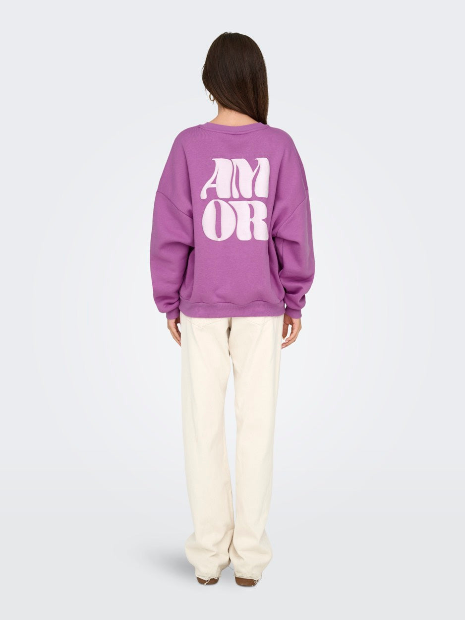 Onlmarey L/s O-neck Print Box Cs Sw - Magenta