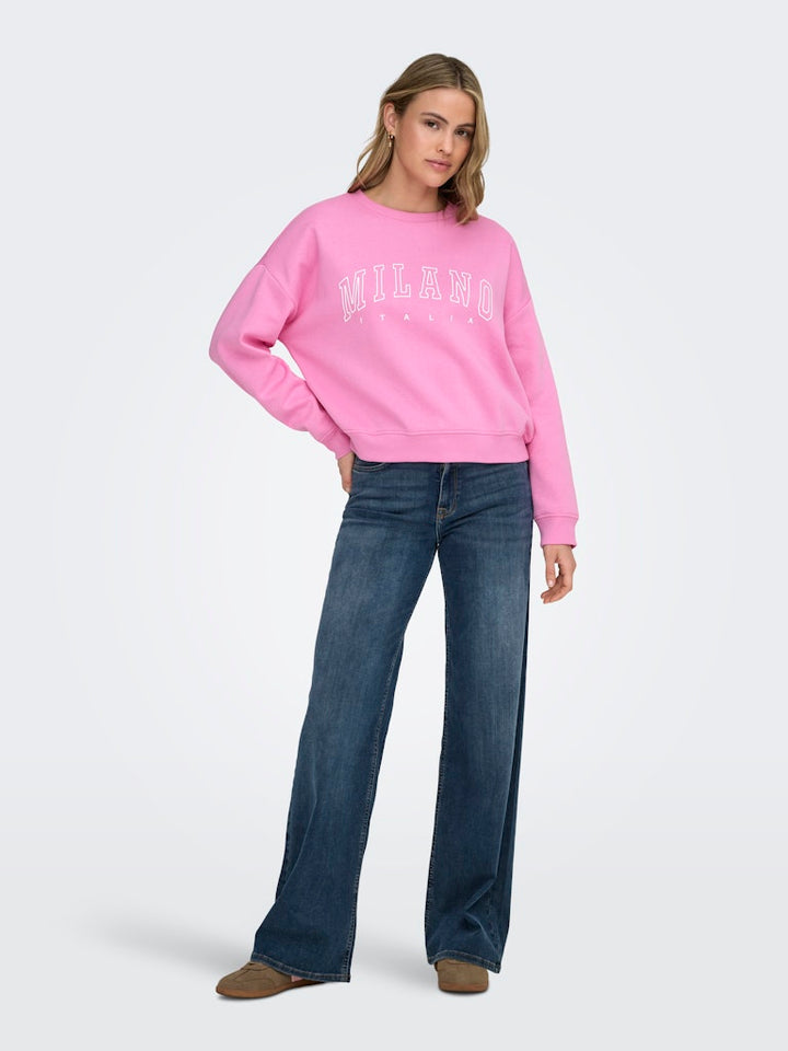 Onlsweat Life L/s Crew O.size State Noos - Roze