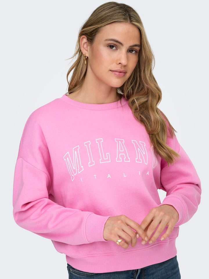Onlsweat Life L/s Crew O.size State Noos - Roze