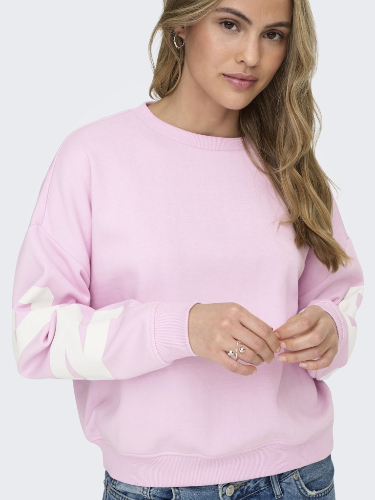 Onlsweat Ls Back/sleeve Print - Licht Roze