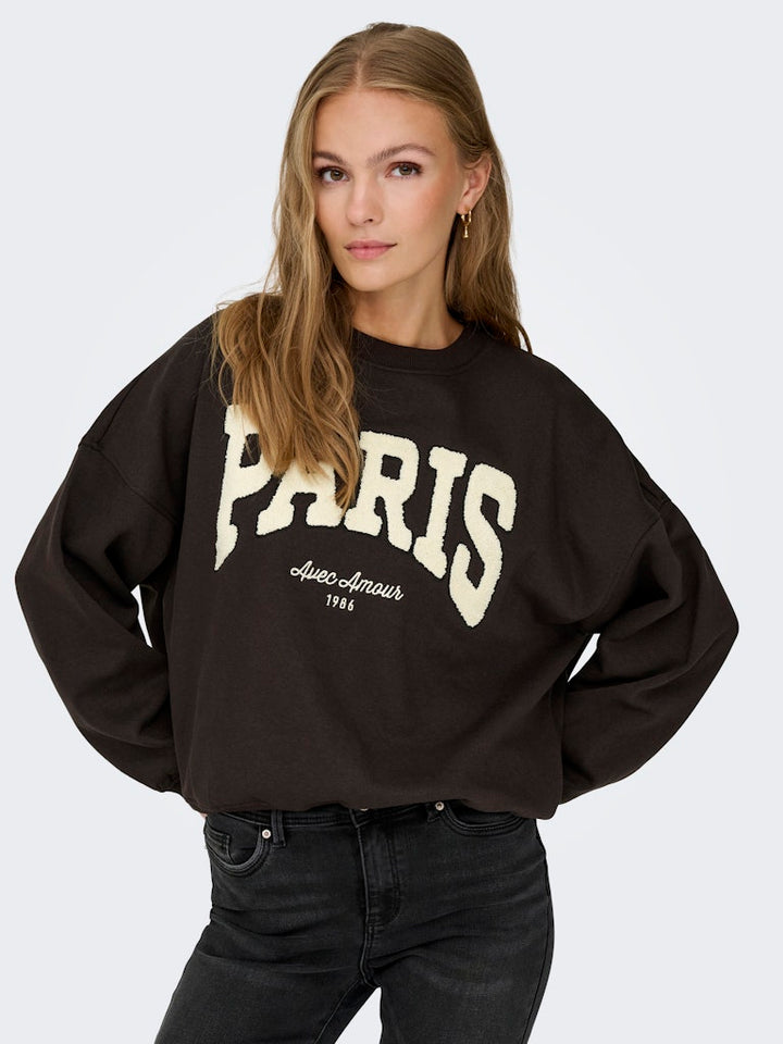 Jdymesa Life L/s O-nk Emb Sweat Jrs Noos - Bruin