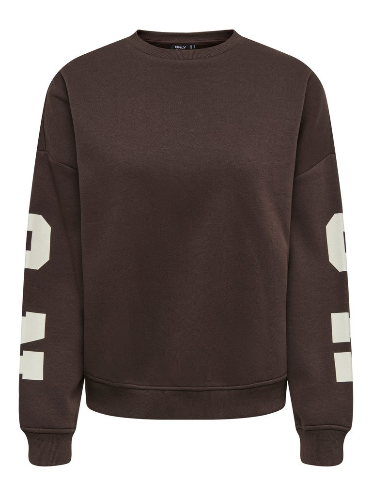 Onlsweat L/s Back/sleeve Print Swt Noos - Bruin