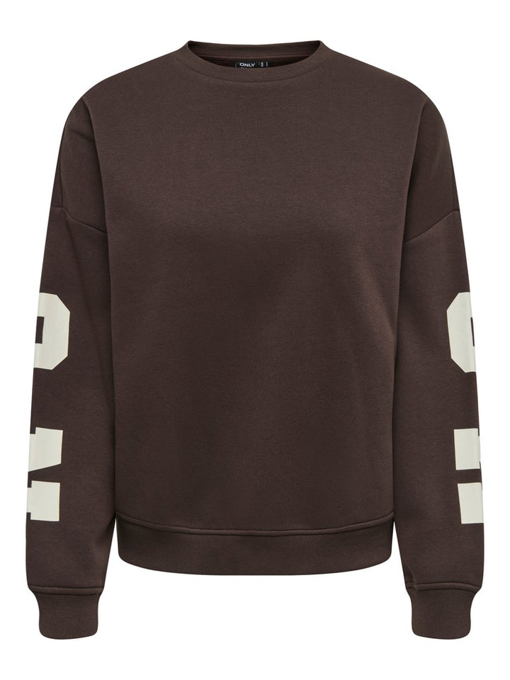 Onlsweat L/s Back/sleeve Print Swt Noos - Bruin