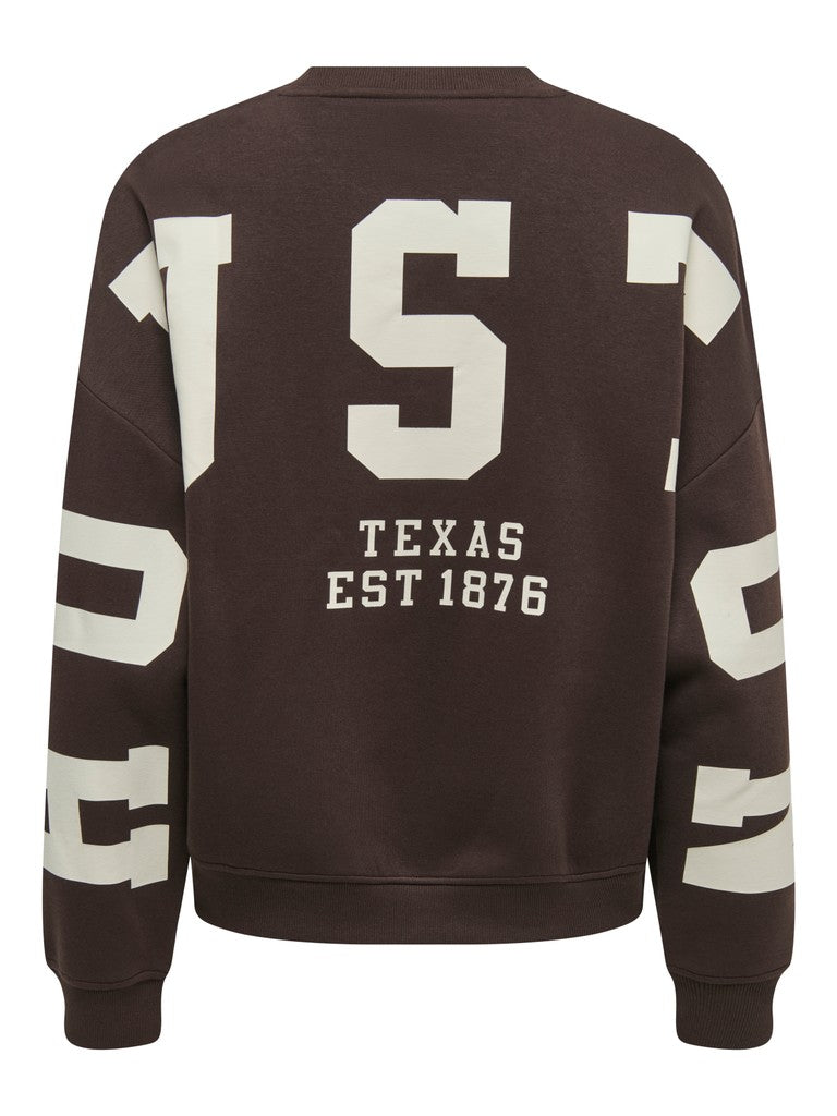 Onlsweat L/s Back/sleeve Print Swt Noos - Bruin
