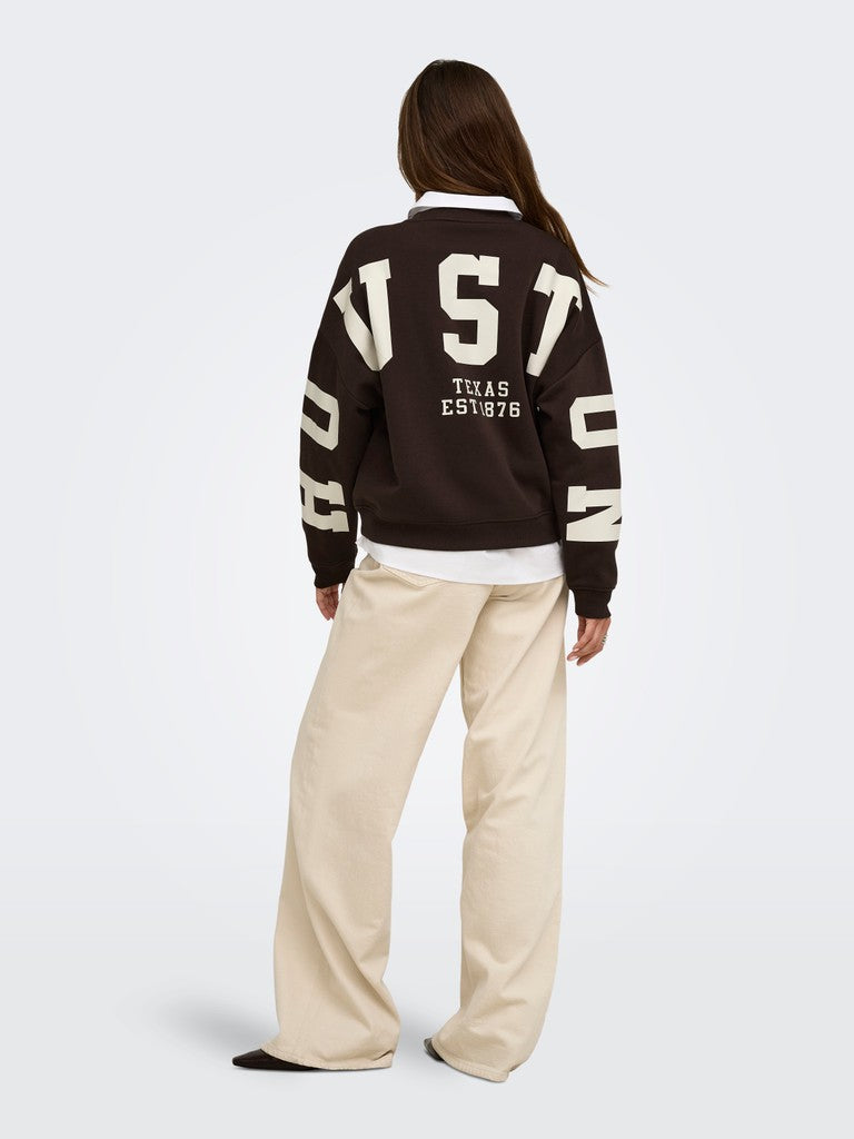 Onlsweat L/s Back/sleeve Print Swt Noos - Bruin