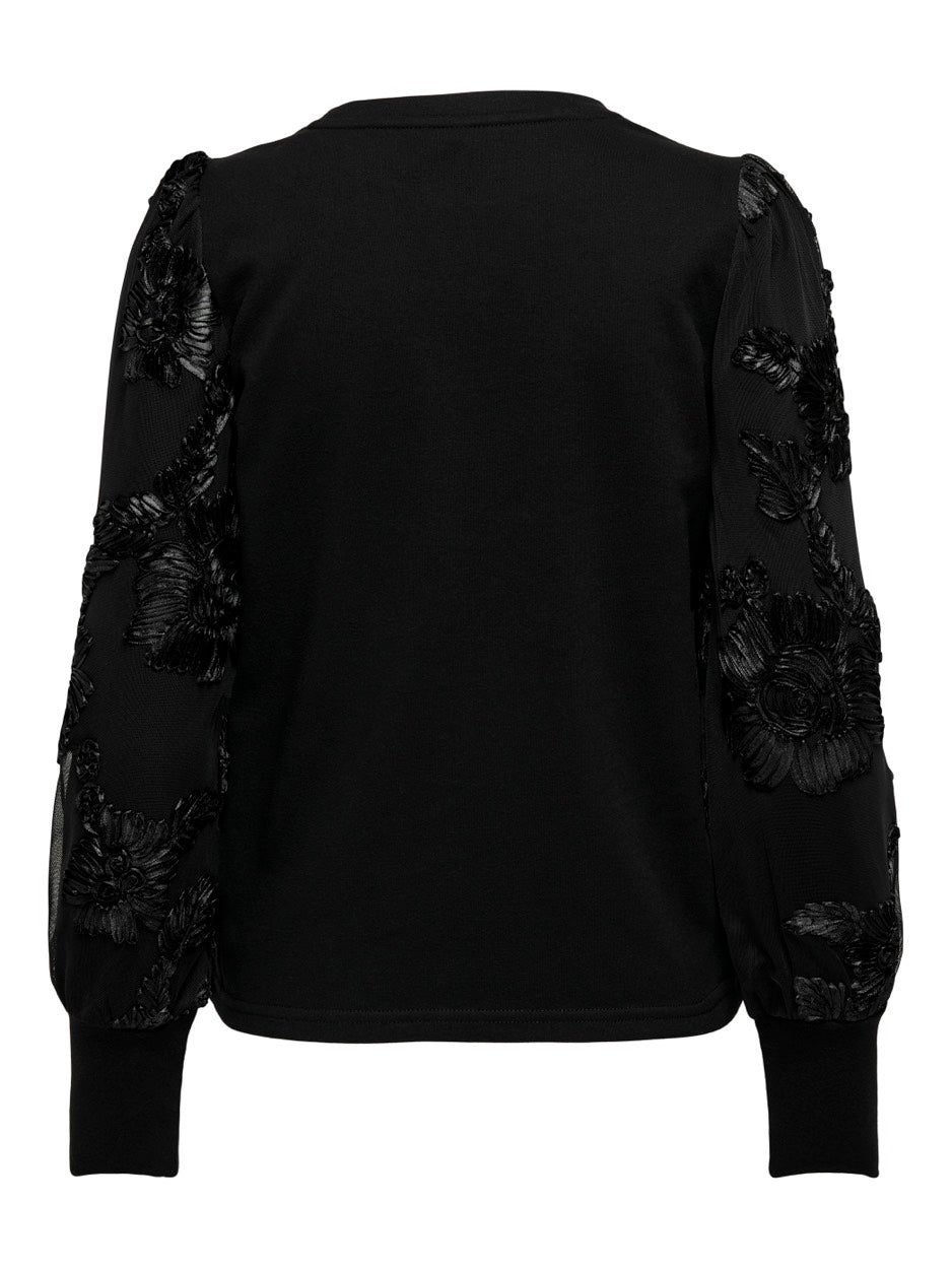 Onlrosanna L/s O-neck Mix Cs Swt - Zwart