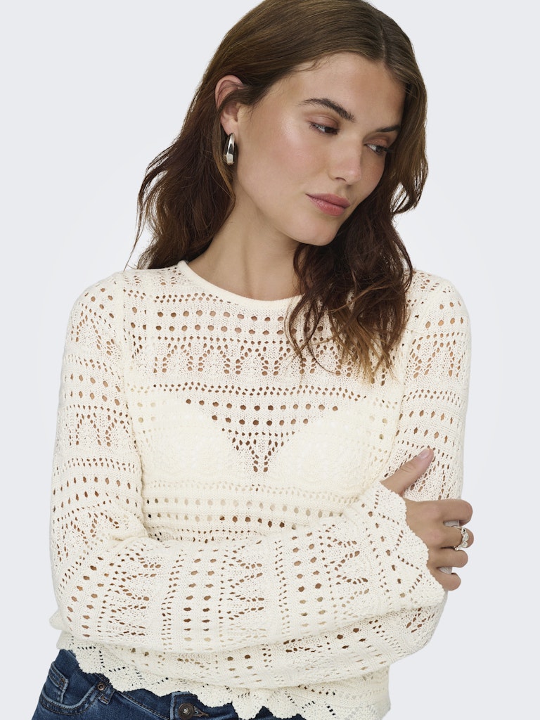Onlelke Life Ls Pullover Knt Noos - Off-white