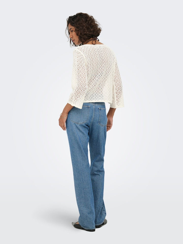 Kdymika 3/4 Boat Neck Pullover - Off-white
