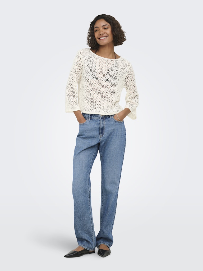Kdymika 3/4 Boat Neck Pullover - Off-white